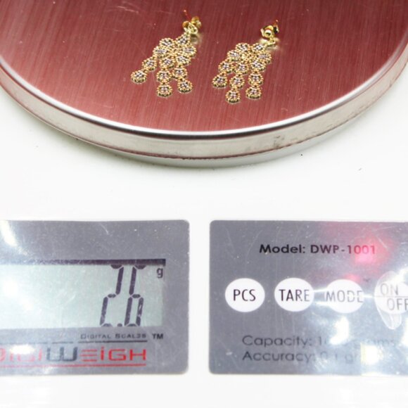 14K Yellow and White Gold Chandelier Earrings - Picture 7 of 7